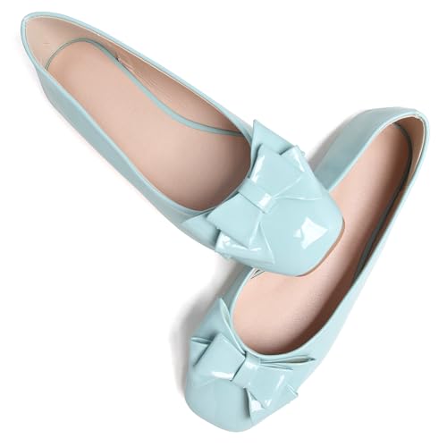 Image of Dear Time Women's Casual Foldable Ballet Flats Square Toe Ballerina Flats Shoes Comfortable