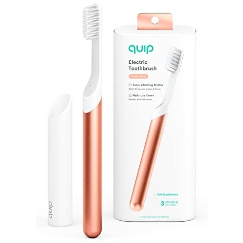 quip Cepillo de Dientes Eléctrico Sónico con Carga de 3 Meses y Funda de Viaje Cover