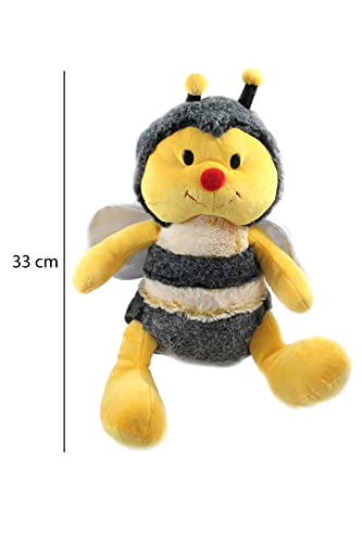 ELLUG Plüsch Biene, Hummel, Glitzer Flügel Kuscheltier, gelb schwarz, 33 cm, (2800851)