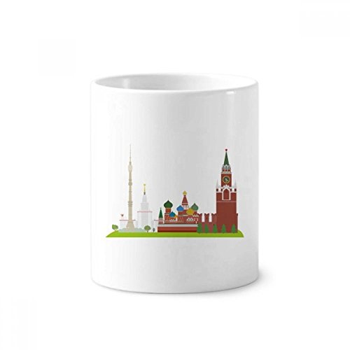 Porte-brosse à dents Moscou Russie en céramique blanche, gobelet multifonction stable 350ml