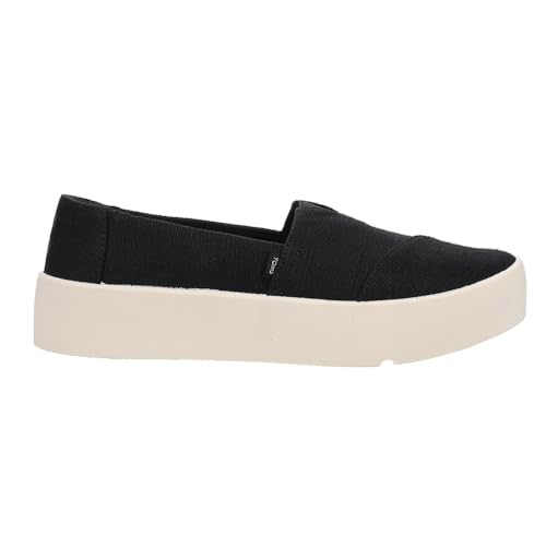 TOMS Womens Verona Heritage Platform Slip On Sneakers Shoes Casual - Black
