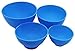 EustomA 4Pcs One Set Silicone Flexible Rubber Plaster Impression Mixed Alginate Bowl Dental Lab Mixing Bowls Blue