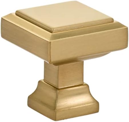 Emtek 86295 Geometric Square Cabinet Knob 1-1/4" Width, Satin Brass
