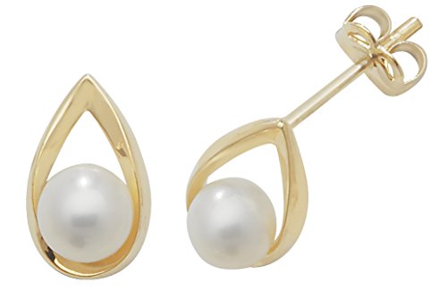 Boucles d'oreilles femme or 375/1000 perle de Chine 10mm WJS1890
