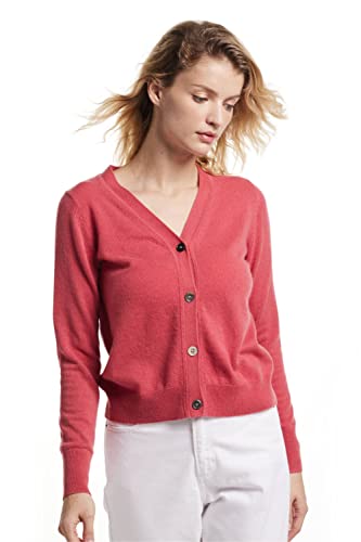 Image of EURKEA Women's V Neck 100% Cashmere Cardigan Sweater, Pullover Winter Top for Women, Gifts Ready