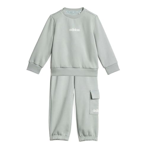 adidas Unisex Baby ESSENTIALS LINEAR LOGO JOGGER, Wonder Sage/white, 3-4 Years