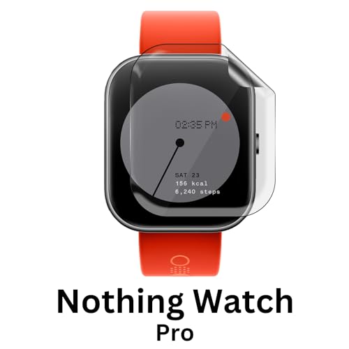 FCS 3 Pcs. | Screen Guard For Nothing Watch Pro, 1.96 Watch Screen Protector | Ultrathin 0.125mm 9H ant shock flexible Watch screen protector TPU membrane