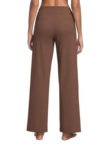 Image of BUBBLELIME Women High Waist Wide Legs Yoga Pants Loose Sweatpants Pockets | 29 inch /31 inch /33 inch /35 inch /37 inchInseam,2 Styles / Dress /Basic,Lounge,Comfy,Stretch Casual Work