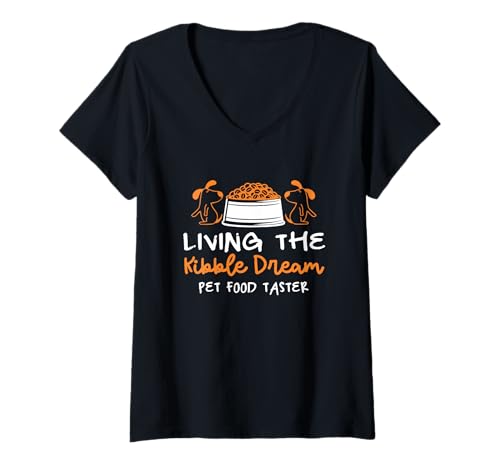 Mujer Prueba de comida para mascotas Catador de comida para mascotas para alimentos para mascotas Camiseta Cuello V