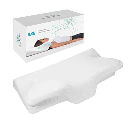 Valinks Cervical Pillow For Neck Pain, Contour Memory Foam Pillow For Side Sleepers, Back & Stomach Sleepers, Ergonomic Orthopedic Bed Sleeping Pillow For Pain Relief With Pillowcase (White, Standard) #TOP5