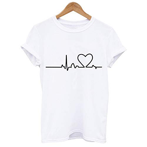 Vêtements Fashion Blouse Amour - Haut Ample Imprimé et T-Shirt Femme d'Été