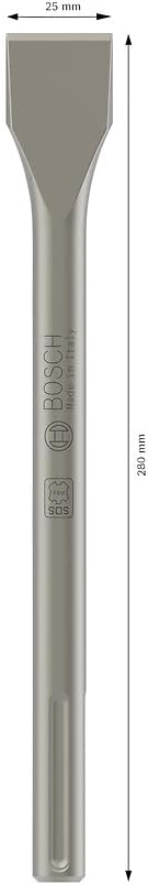 Bosch 2608690127 SDS Max Flat Chisel, 25mm x 280mm, Silver, Pack of 10