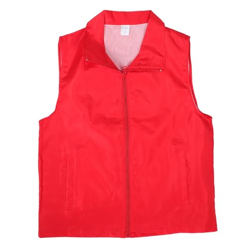 Adult Volunteer Activity Vest Red Lightweight Utility for Supermarket and Events Comfortable Cargo Vest for Awareness and Team Appearance Xl