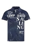 Camp David Herren Batik-Polo mit Label-Applikationen