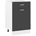 vidaXL Schubunterschrank mit 2 Regalböden 1 Schublade Schrank Küchenzeile Küchenmöbel Unterschrank Küchenschrank Grau 50x46x81,5cm Spanplatte