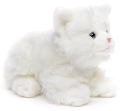 Uni-Toys - Katze weiß, liegend - 20 cm (Länge) - Plüsch-Kätzchen - Plüschtier, Kuscheltier