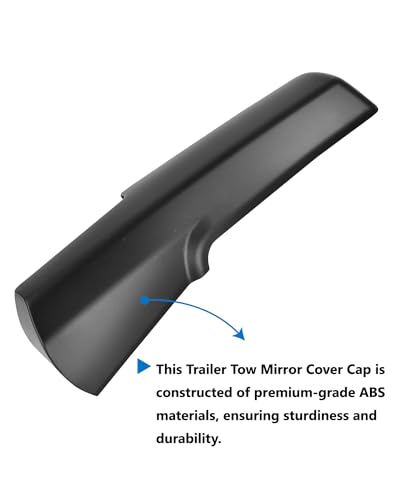 Image of TOP-MAX RAM Trailer Tow Mirror Cover Front Arm Passenger Right Side Mirror Cap Replacement for Dodge RAM 2014-2019 1500 2500 3500, Replace #68263392AA
