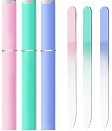 3 Pack Glass Nail Files for Natural Nails