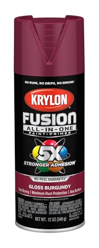 Image of Krylon Fusion All-In-One Adhesive Spray Paint for Indoor /Outdoor Use, 12 oz, Burgundy
