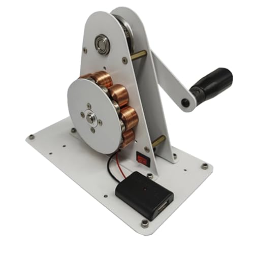 Generatore a manovella - Generatore manuale con maniglia pieghevole, porta di ricarica USB, giocattolo scientifico ideale per la fisica o ornamento per la scrivania di ca,