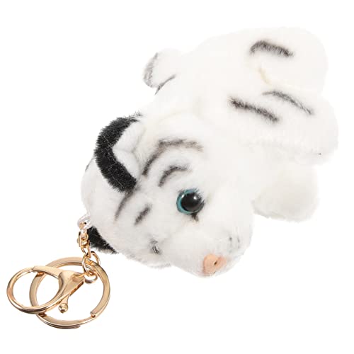 ULDIGI Plush Tiger Shape Keychain Cute Stuffed Animal Keyring Bag Hanging Pendant Unique Tiger Design Material present for Friends