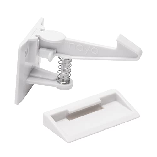 Inaya Flexible Cabinet Locks for Babies, Child Safety Latches (12 Pack), Baby Proof Cabinet Locks, Door Locks, 3M Adhesive, Safety Locks for Your Home, No Drilling and No Tools Required