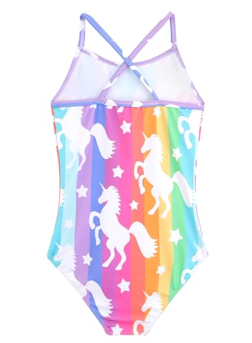 Image of Girls One Piece Swimsuits Summer UPF 50+ Quick Dry Beach Bathing Suit Cross Shoulder Strap Swimwear 2-10 Years