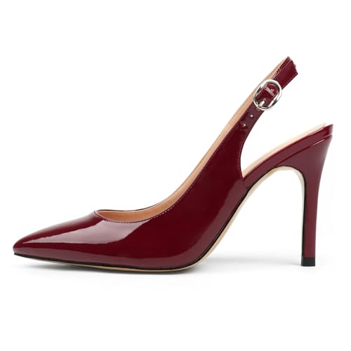 Image of JOY IN LOVE Womens Slingback High Heels Stiletto Pointed Closed Toe Pumps