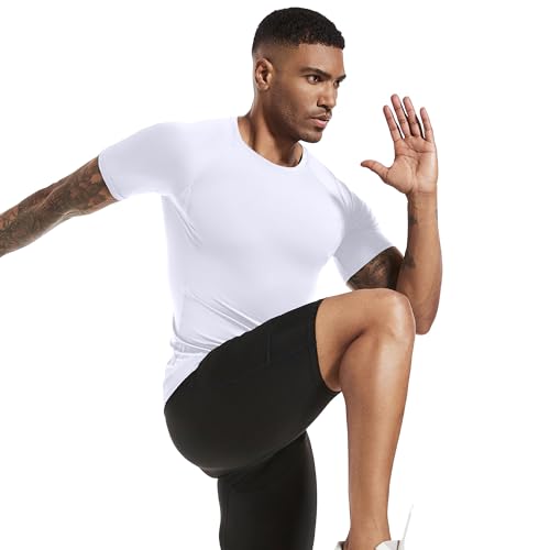 Men's (1 or 3 Pack or 5) Cool Dry Compression Short Sleeve Sports Baselayer T-Shirts Tops