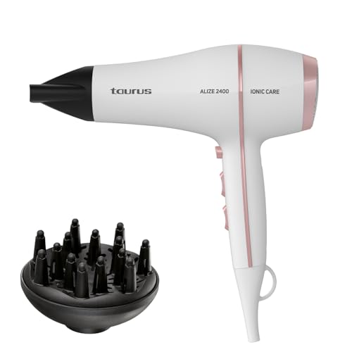 Taurus - Secador Alize 2400 Ionic Care | 2400W | Tecnología Iónica para Brillo | 3 Temperaturas y 2 Velocidades | Golpe de Aire Frío | Mango Ergonómico | Concentrador y Difusor