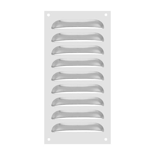 PATIKIL 4 x 8 Inch 304 Stainless Steel Vent Cover, Screen Air Grille Ventilation Cover HVAC Louvered Grill for Home Kitchen Fireplace Bathroom Wall Ceiling, Silver Tone