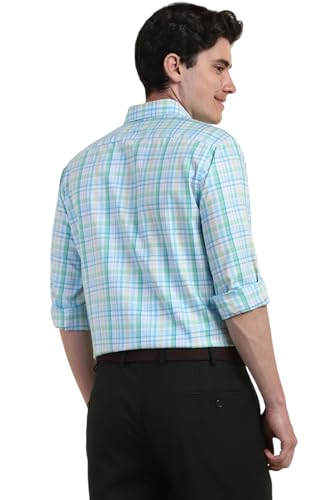 Image of Allen Solly Men's Cotton Checkered Slim Fit Shirt
