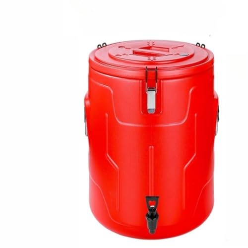 Angodaアイスバケツ クーラーボックス 24時間 長時間 保冷 保温 真空断熱 業務用大容量ステンレス製スープ・おかゆ 豆乳 アウトドア レジャー キャンプ (50XLD,赤)