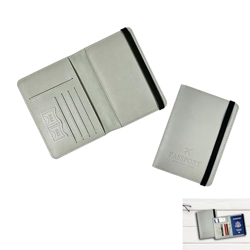 HEOUCH Porte Passeport en Similicuir PU, Combinant Porte-Cartes, Monnaie, Pouvant Contenir Un Passeport, Cartes Bancaires et de l'argent Liquide, étui de Voyage Unisexe pour Documents D'identité (1)