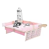 GNEGNI LIFE Kinder Knietablett Reisetisch,Auto Kindertisch Reisetablett mit Schreibtafel und praktischen Taschen,Leicht Kinder Spielen Snack Seat Organizer (Rosa)