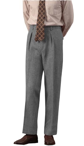 Men's Suit Pants Tweed Herringbone Pants Vintage Wool Mens Dress Trousers