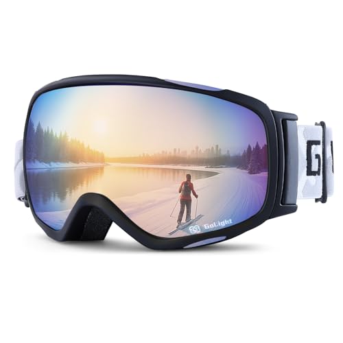 GoLight OTG Ski Goggles for Youth, Teen & Small-Face Adult &ndash; REVO Spherical Lens with Anti-Fog...