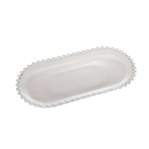 Wolff Pearl Travessa Oval de Cristal, Transparente, 30 x 15 x 2 cm