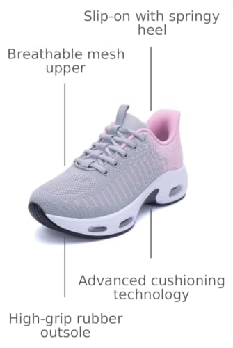 Image of Womens Slip On Tennis Sneakers Walking Running Shoes Easy to Wear