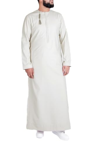 Thobe for Men - Long Sleeves Kaftan - Mens Long Gown Omani Calm Thawb Jubba