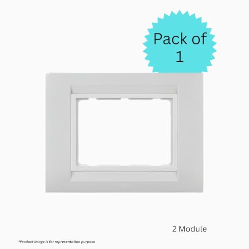Image of Anchor by Panasonic Roma Classic Tresa 2 Module Plate, 2M White Plate for Switch Board, 10 Years on Site Warranty (White, 30227WH)