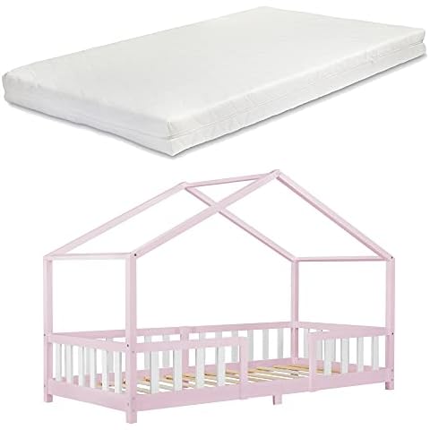 Cama Infantil Madera Pino Treviolo con Colchón Espuma fría Cover