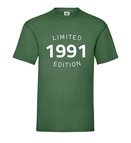 T-shirt 1991 Limited Edition homme vert bouteille XXXL pour un style rétro unique