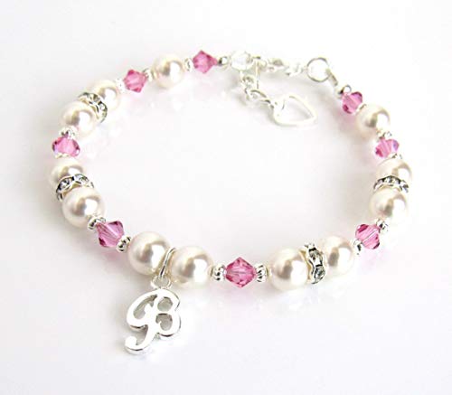 Birthstone Jewelry Bracelet For Girls And Women, Choice Of Birth Month Charms And Sizes, Sterling Silver Initial Charm Bracelet, Custom Personalized Bracelets For Girls, Handmade Jewelry #TOP1