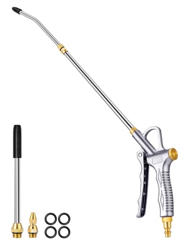 JASTIND Upgrade Air Blow Gun with Adjustable Air Blower Nozzle Up to 27 Inches Extension with 4.9 Inches Steel Air Flow Nozzle High Volume Pneumatic Dust Clean Tool for Air Compressor Accessory