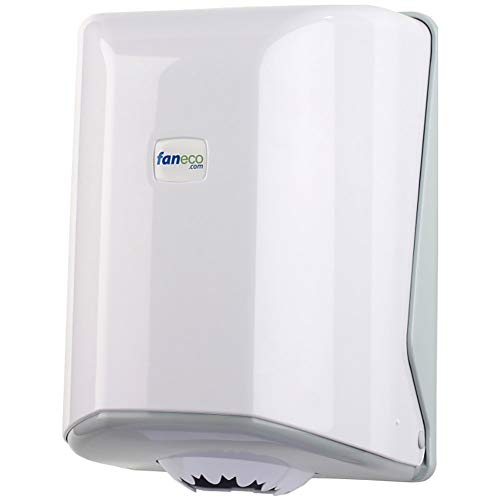 Papierrollen-Handtuchspender POP-Serie von Faneco | Wandrollen-Handtuchspender | Papierhandtuchspender für Großrollen | Mit Kunststoffschlüssel geschlossen Cover