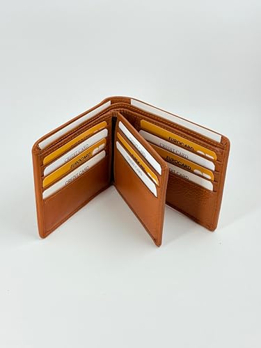Image of Lee Italian Leather Wallet for Men - Genuine Leather, 16 Card Slots, 2 Note Compartments - Stylish & Durable, Brown (Brown)