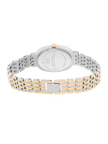 Image of French Connection Sunray Champagne Oval Dial with Gold Two Tone Stainless Steel Strap Watch for Womens - FCN0130TM
