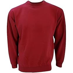 UCC - Sudadera básica con Mangas Set-in Unisex Adulto (4XL) (Vino)