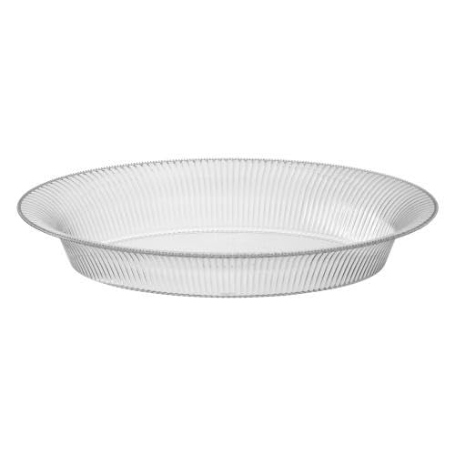 EcoQuality 11 x 16 Inch Clear Oval Plastic Bowl – Disposable Large Serving Bowl for Salads, Fruits, Snacks, Catering, Buffet Displays, Party Table Centerpiece, Reusable Lightweight (12)
